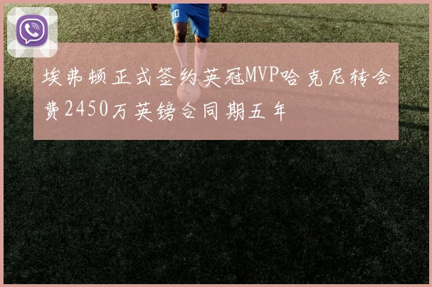 埃弗顿正式签约英冠MVP哈克尼转会费2450万英镑合同期五年